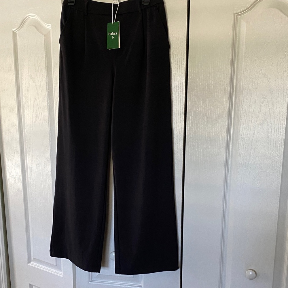 HALARA Elegant Black Wide-Leg Trousers